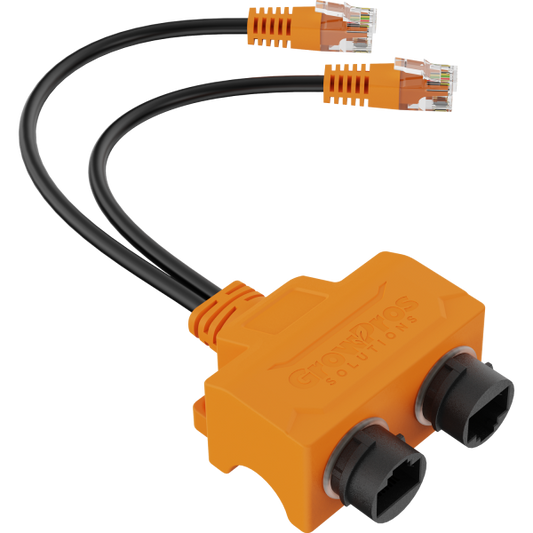 Dual RJ12 to Dual RJ45 Push-Lock Signal Combiner