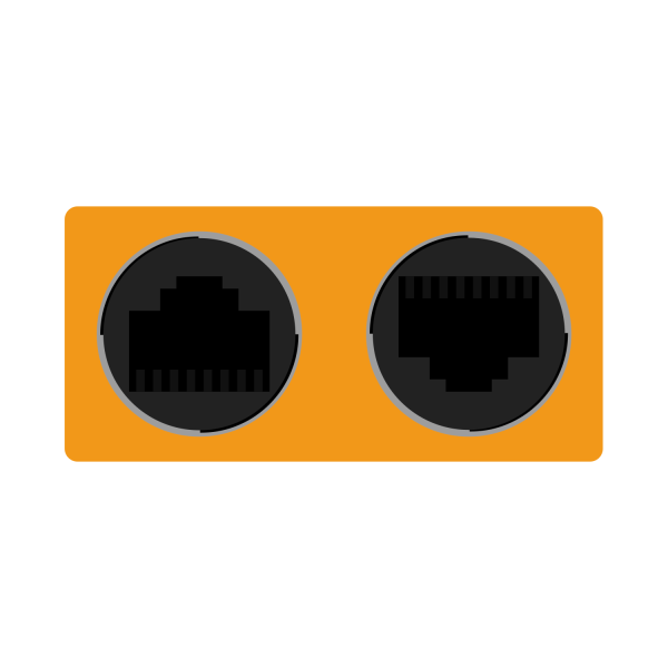 Dual RJ12 to Dual RJ45 Push-Lock Signal Combiner