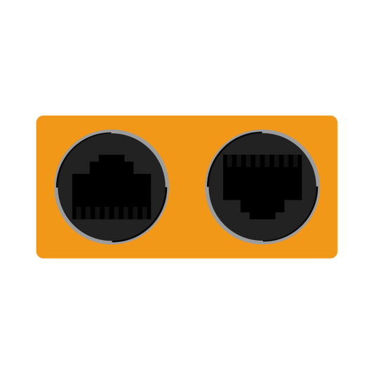 Dual RJ12 to Dual RJ45 Push-Lock Signal Combiner