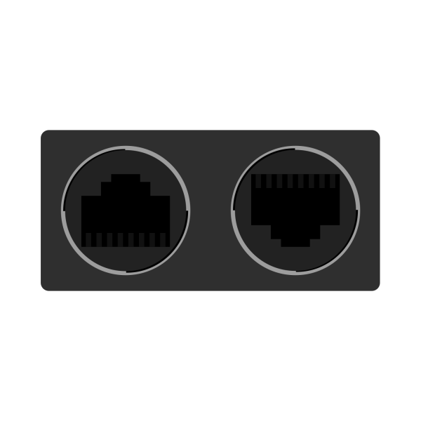RJ12 to Dual RJ45 Push-Lock Signal Duplicator