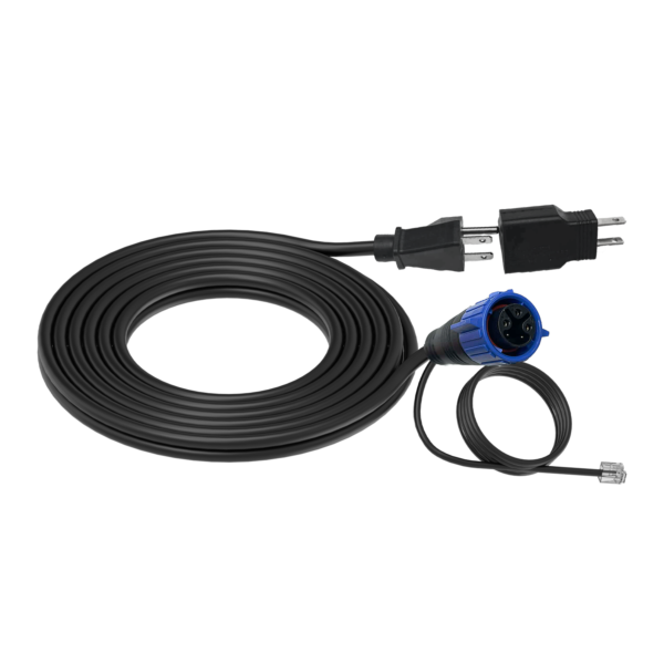 Under Canopy Light Power Cord 240V (NEMA 6-15P – double flat + ground) with attached Data Cable
